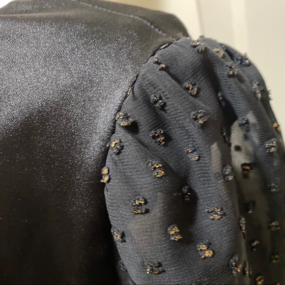 Betsey Johnson Puff SheerSleeves Black Party Dress - Picture 11 of 11